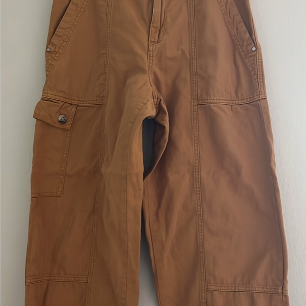 Anthropologie The Carson Utility Brown Barrel Pants